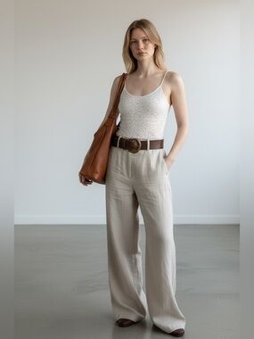 Zara off White Lace Bodysuit with Spaghetti Straps size medium